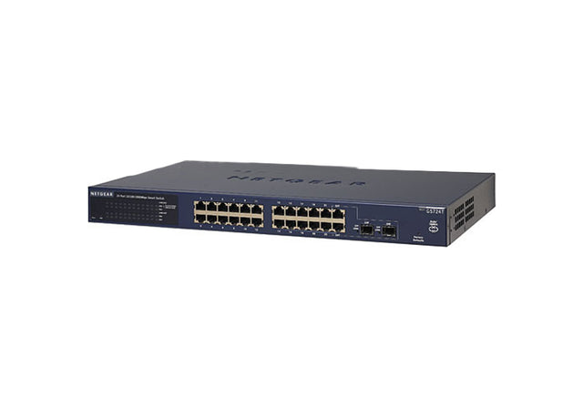 GS724TS-100EUS - Netgear Prosafe GS724TS 24 x RJ-45 Ports 10/100/1000Base-T + 4 x Shared SFP Ports Layer3 Managed Stackable Gigabit Ethernet Network Switch