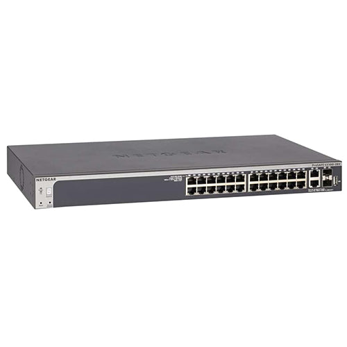 GS728TX-100NES Netgear Prosafe S3300 Series S3300-28X 24 x RJ-45 Ports 10/100/1000Base-T + 2 x Copper SFP+ Ports + 2 x SFP+ Ports Layer 3 Managed Gigabit Ethernet Network Switch