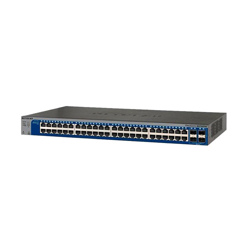 GS752TXS Netgear Prosafe 48 x Ports 10/100/1000Base-T + 4 x Ports SFP+ Rack-mountable Layer 3 Managed Gigabit Ethernet Network Switch