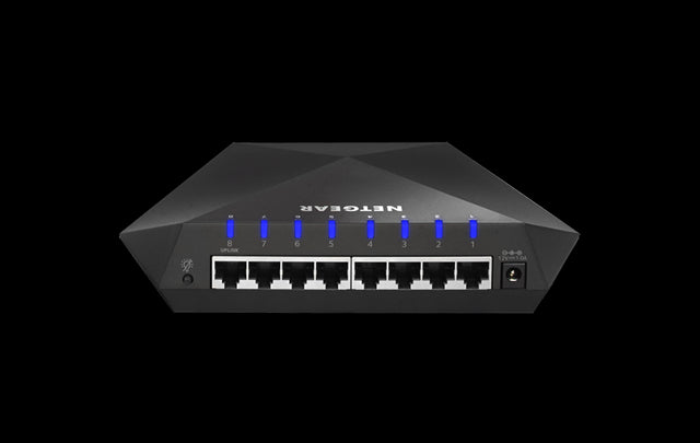 GS808E-100NAS - Netgear Nighthawk S8000 8 x RJ-45 Ports 10/100/1000Base-T Gaming Streaming Advanced Layer3 Mananged Gigabit Ethernet Network Switch