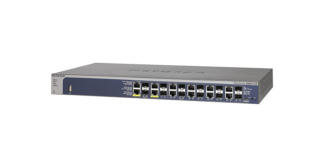 GSM7212F-100NES - Netgear Prosafe GSM7212F 12 x RJ-45/SFP Combo Ports 10/100/1000Base-T Layer2 Managed Rack-mountable Gigabit Ethernet Network Switch