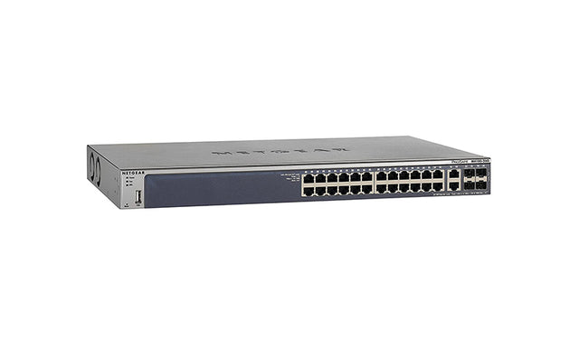 GSM7224-200NAS - Netgear Prosafe M4100 Series GSM7224 24 x RJ-45 Ports 10/100/1000Base-T + 4 x SFP Ports Layer2 Managed Rack-mountable Gigabit Ethernet Network Switch