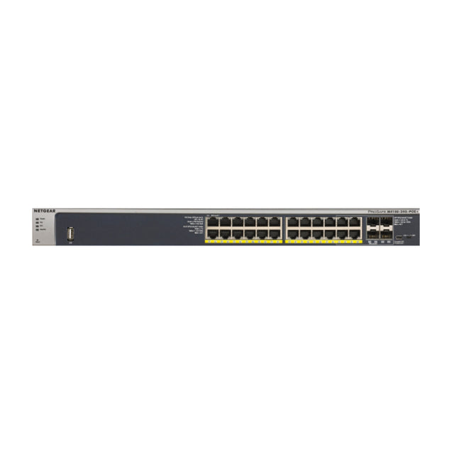 GSM7224P - Netgear Prosafe GSM7224P 24 x RJ-45 Ports PoE+ 10/100/1000Base-T Layer 2 Managed Gigabit Ethernet Network Switch