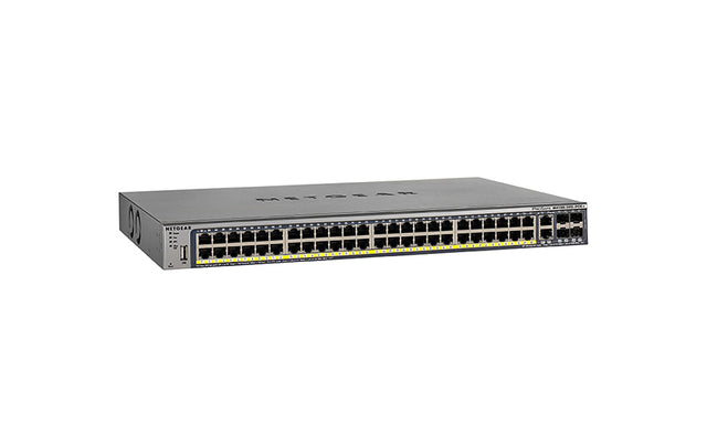 GSM7248P-100NES - Netgear Prostate M4100-50G-POE+ 48 x RJ-45 Ports PoE+ 10/100/1000Base-T + 4 x Combo SFP Ports Layer2 Managed Gigabit Ethernet Network Switch