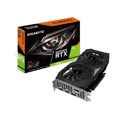 GV-N2060OC-6GD - Gigabyte GeForce RTX 2060 Graphic Card 1755MHz Core 6GB GDDR6 PCI Express 3.0 x16