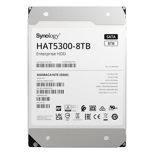 HAT5300-8T Synology HAT5300 8TB 7200RPM Serial ATA 6Gb/s 256MB Cache 512e 3.5-inch Enterprise Hard Drive