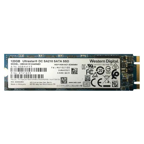 HBS3A1912A4M4B1 HGST Ultrastar DC SA210 Series 120GB 3D Triple-Level Cell SATA 6Gb/s (TCG Opal 2.01) M.2 2280 Solid State Drive