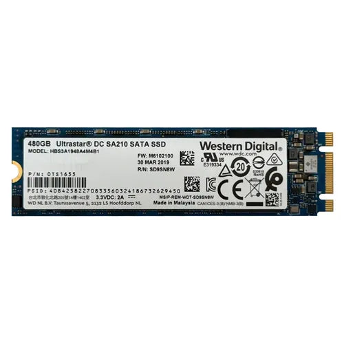 HBS3A1948A4M4B1 HGST Ultrastar DC SA210 Series 480GB 3D Triple-Level Cell SATA 6Gb/s (TCG Opal 2.01) M.2 2280 Solid State Drive