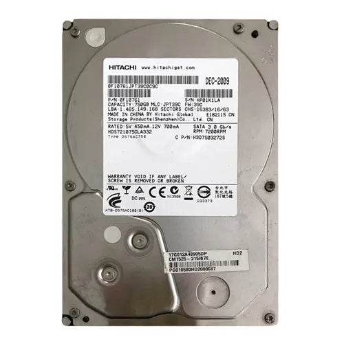 HDS721075CLA332 HGST Deskstar 7K1000.C Series 750GB 7200RPM SATA 3Gb/s 32MB Cache 3.5-inch Hard Drive