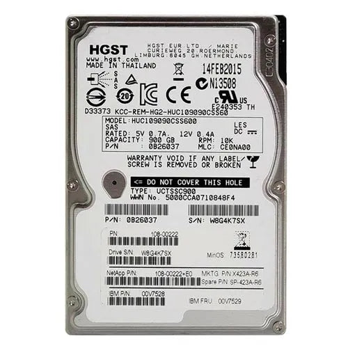 HUC109090CSS600 HGST Ultrastar C10K900 Series 900GB 10000RPM SAS 6Gb/s 64MB Cache 512e SFF 2.5-inch Hard Drive