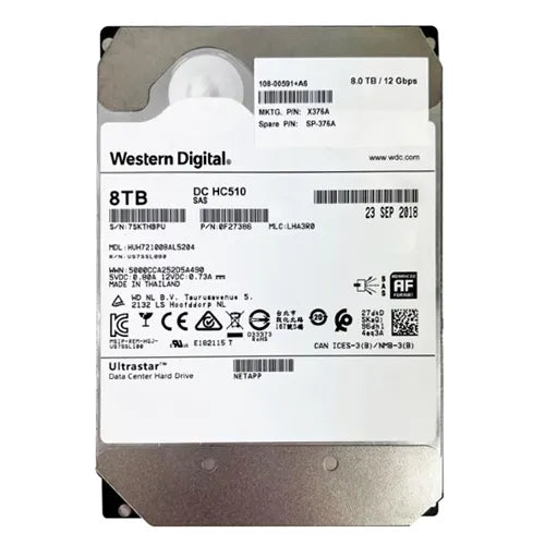 HUH721008AL5204 HGST Ultrastar DC HC510 Series 8TB 7200RPM SAS 12Gb/s 256MB Cache 512e (Secure Erase Encryption) 3.5-inch Hard Drive