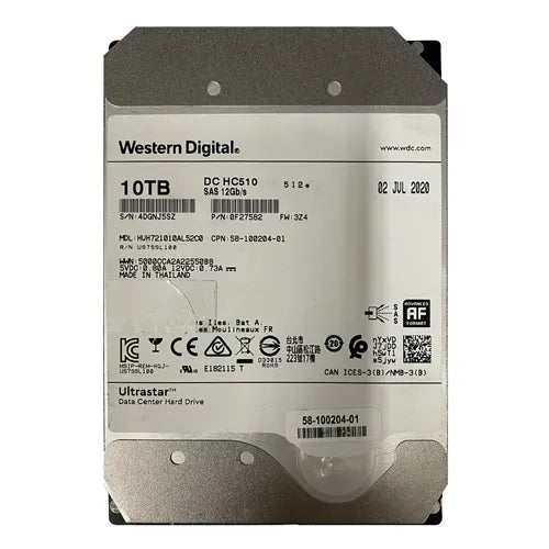 HUH721010AL52C0 HGST DC HC510 10TB SAS 12Gb/s 7200RPM 3.5-inch Hard Drive