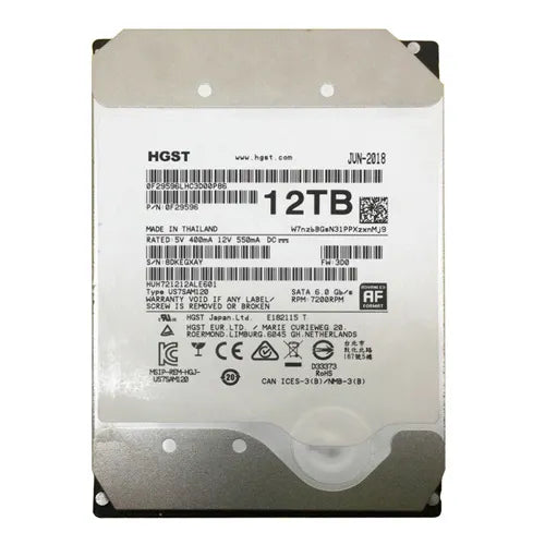 HUH721212ALE601 HGST Ultrastar DC HC520 Series 12TB 7200RPM SATA 6Gb/s 256MB Cache (SED) 3.5-Inch Hard Drive