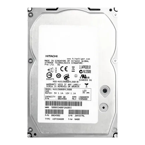 HUS156060VLS600 HGST Ultrastar 15K600 Series 600GB 15000RPM SAS 6Gb/s 64MB Cache 3.5-inch Hard Drive