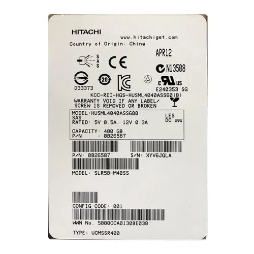 HUSML4040ASS600 HGST Ultrastar SSD400M Series 400GB Multi-Level Cell SAS 6Gb/s 2.5-inch Solid State Drive