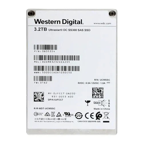 HUSMR3232ASS205 HGST Ultrastar DC SS300 Series 3.2TB Multi-Level Cell SAS 12Gb/s Read Intensive (TCG FIPS) 2.5-inch Solid State Drive