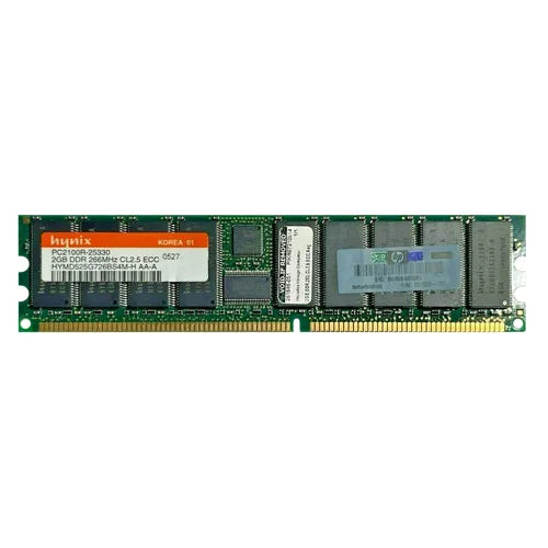 HYMD525G726BS4M-HAA Hynix 2GB DDR-266MHz PC2100 ECC Registered RDIMM CL2.5 1Rx4 2.5V 184-Pin Memory Module