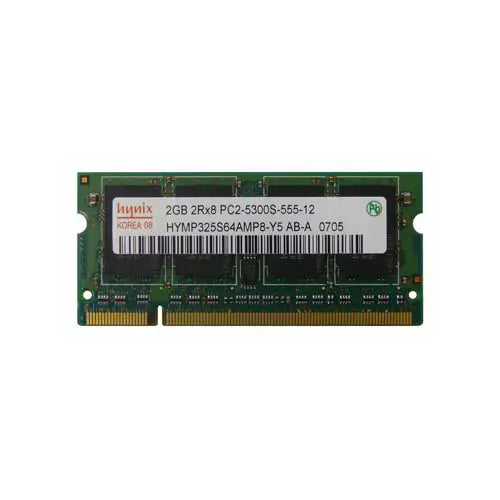 HYMP325S64AMP8-Y5 AB-A - Hynix 2GB DDR2-667MHz PC2-5300  non-ECC Unbuffered CL5 200-Pin SODIMM 1.8V Dual Rank Memory Module