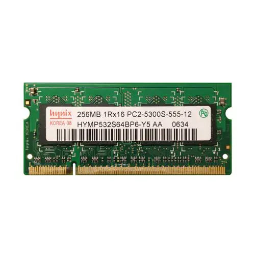 HYMP532S64BP6-Y5 AA - Hynix 256MB (2x128) DDR2-667MHz PC2-5300  non-ECC Unbuffered CL5 200-Pin SODIMM 1.8V Memory Module