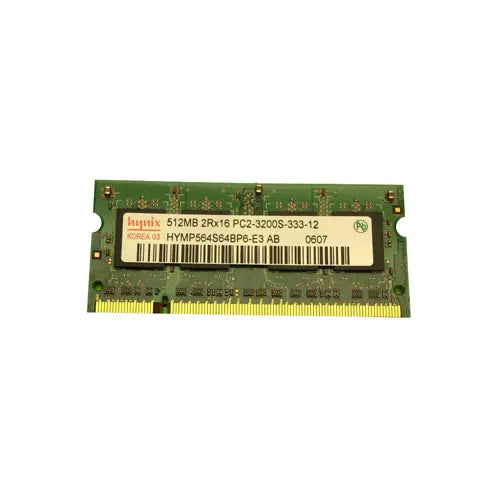 HYMP564S64BP6-E3 AB - Hynix 512MB DDR2-667MHz PC2-5300  non-ECC Unbuffered CL5 200-Pin SODIMM 1.8V Dual Rank Memory Module