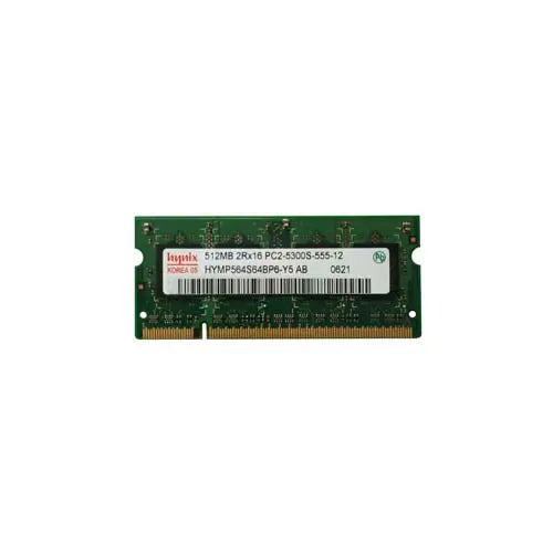 HYMP564S64BP6-Y5 AB - Hynix 512MB DDR2-667MHz PC2-5300  non-ECC Unbuffered CL5 200-Pin SODIMM 1.8V Dual Rank Memory Module