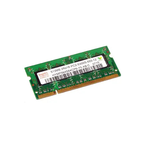 HYMP564S64CP6-Y5 AB-C - Hynix 512MB DDR2-667MHz PC2-5300  non-ECC Unbuffered CL5 200-Pin SODIMM 1.8V Dual Rank Memory Module