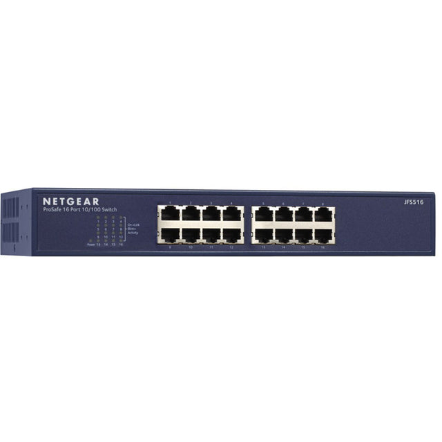 JFS516 - Netgear Prosafe JFS516 16 x RJ-45 Ports 10/100Base-T Unmanaged Rack-mountable Fast Ethernet Network Switch