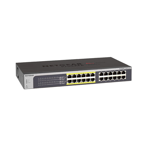 JGS524PE-100INS Netgear Prosafe JGS524PE 24 x Ports (12 x Ports PoE+) 10/100/1000Base-T Rack-mountable Unmanaged Gigabit Ethernet Network Switch