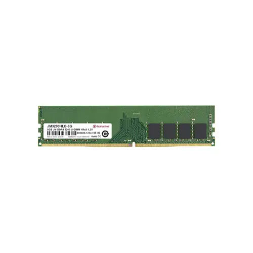 JM3200HLB-8G - Transcend 8GB 3200 MHz PC4-25600 ECC Unbuffered CL22 288-Pin DIMM 1.2V Memory Module