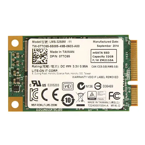 LMS-32S9M-11 Lite-On 32GB PCI Express mSATA Solid State Drive