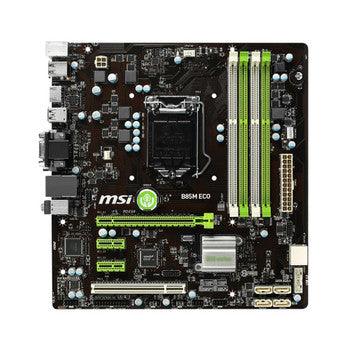 MSI - MBB85MECO - B85M ECO Socket LGA 1150 Intel B85 Express Chipset 4th Generation Core i7 / Pentium / Celeron Processors Support DDR3 4x DIMM 4x SATA 6.