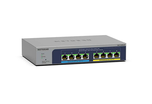 MS108EUP - Netgear MS108EUP 4 x RJ-45 Ports PoE++ Multi-Gigabit 2.5GBase-T + 4 x RJ-45 Ports PoE+ Layer3 Managed Rack-mountable Gigabit Ethernet Switch