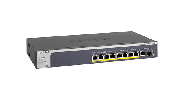 MS510TXPP-100AJS - Netgear 4 x Ports PoE+ 10/100/1000Base-T + 2 x Ports 5GBase-X + 2 x Ports 2.5GBase-X Layer3 Managed 1U Rack-mountable Gigabit Ethernet Network Switch