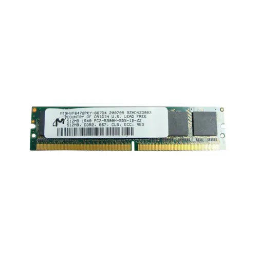 MT9HVF6472PKY-667D4 - Micron 512MB DDR2-667MHz PC2-5300 ECC Registered CL5 244-Pin Single Rank Mini-DIMM Memory Module