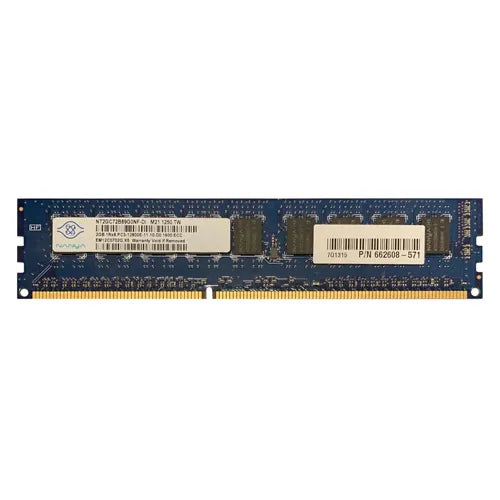 NT2GC72B89G0NF-DI Nanya 2GB DDR3-1600MHz PC3-12800 ECC Unbuffered UDIMM CL11 1Rx8 1.5V 240-Pin Memory Module