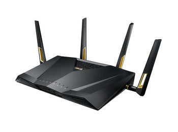 ASUS - RT-AX88U - AX6000 Wi-Fi 6 IEEE 802.11ax Ethernet Wireless Router - 2.40 GHz ISM Band - 5 GHz UNII Band - 750 MB/s Wireless Speed - 8 x Network Port - 1 x Broadband Port - USB - Gigabit Ethernet - VPN