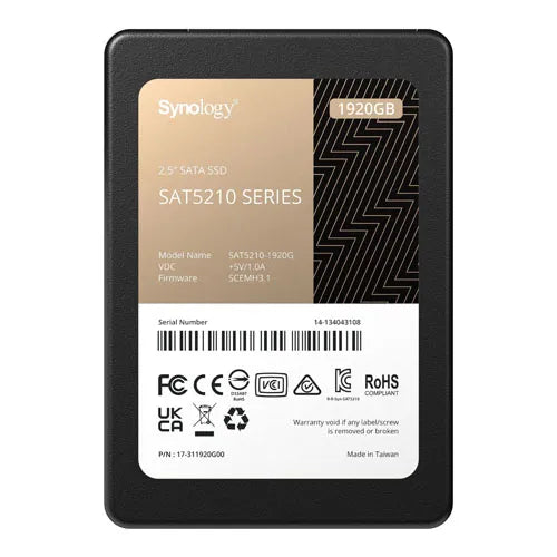 SAT5210-1920G Synology SAT5200 Series 1.92TB SATA 6Gb/s 2.5-Inch Solid State Drive