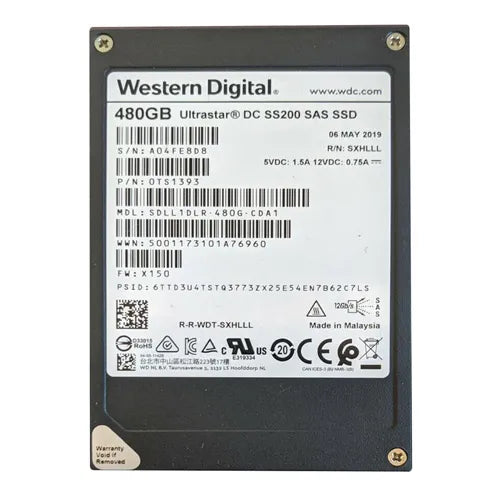 SDLL1DLR-480G-CDA1 HGST Ultrastar DC SS200 Series 480GB Multi-Level Cell SAS 12Gb/s (TCG) 2.5-Inch Solid State Drive