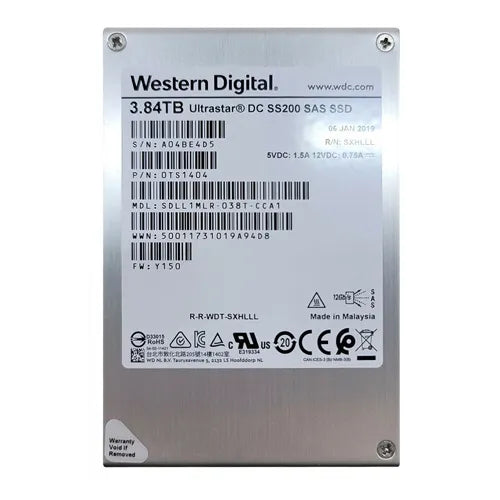 SDLL1MLR-038T-CCA1 HGST Ultrastar DC SS200 Series 3.84TB Multi-Level-Cell SAS 12Gb/s Read Intensive (ISE) 2.5-Inch Solid State Drive