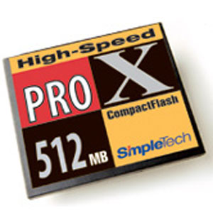 STI-PRO/512 SimpleTech ProX 512MB High-Speed CompactFlash (CF) Memory Card