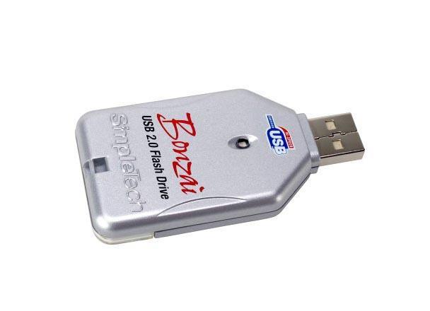 STI-USB2MMC/256 SimpleTech Bonzai Upgradeable USB 2.0 Flash Drive with 256MB MultiMediaCard (MMC)