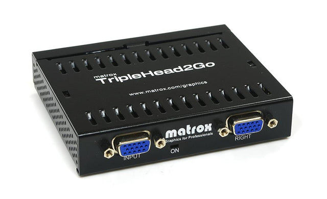 T2G-A3A-AJF Matrox TripleHead2Go VGA Splitter 3 x Monitor 640 x 480 60Hz, 800 x 600 60Hz, 1024 x 768 75Hz, 1280 x 1024 60Hz SVGA, XGA, SXGA