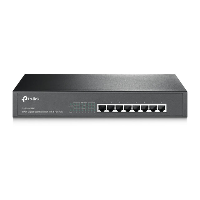 TL-SG1008PE - TP-LINK 8 x Ports PoE+ 1GBase-T L2 Unmanaged Rack-Mountable Gigabit Ethernet Network Switch