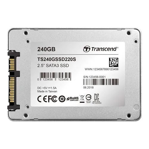 TS240GSSD220S Transcend SSD220S 240GB Triple-Level-Cell SATA 6Gb/s 2.5-Inch Solid State Drive