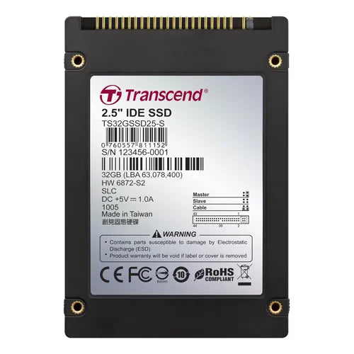 TS32GSSD25-S Transcend 32GB Single-Level Cell PATA 2.5-Inch Solid State Drive