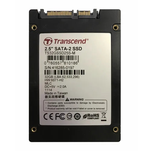 TS32GSSD25S-M Transcend 32GB Multi-Level Cell SATA 1.5Gb/s 2.5-Inch Solid State Drive