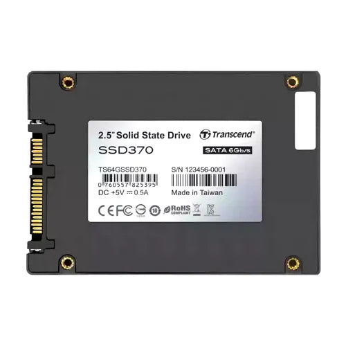 TS64GSSD370 Transcend 64GB Multi-Level-Cell SATA 6Gb/s 2.5-Inch Solid State Drive