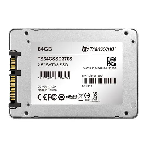 TS64GSSD370S Transcend 64GB Multi-Level-Cell SATA 6Gb/s 2.5-Inch Solid State Drive