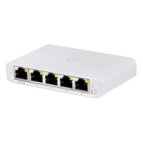 USW-FLEX-MINI Ubiquiti UniFi Flex Mini 4 x RJ-45 Ports 1000Base-T + 1 x RJ-45 PoE+ Port Layer 2 Managed Gigabit Ethernet Network Switch