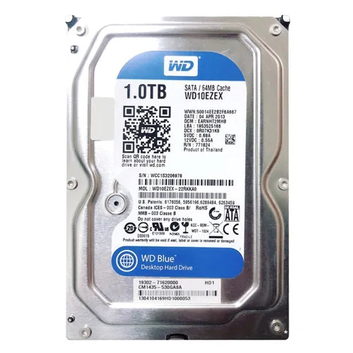 WD10EZEX-22RKKA0 Western Digital Blue 1TB 7200RPM SATA 6Gb/s 64MB Cache 3.5-Inch Hard Drive